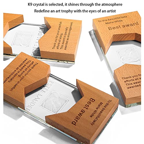 Trofeos, Cristal de Vidrio, Puede ser Grabado, Creativo Personalizado, a Mitad de Precio for la Segunda Pieza, Medalla de Honor de Premio (Color : Brown, Size : 25 * 10 * 5cm)