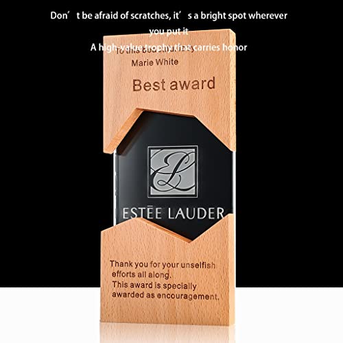 Trofeos, Cristal de Vidrio, Puede ser Grabado, Creativo Personalizado, a Mitad de Precio for la Segunda Pieza, Medalla de Honor de Premio (Color : Brown, Size : 25 * 10 * 5cm)