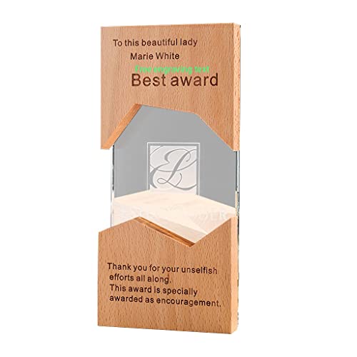 Trofeos, Cristal de Vidrio, Puede ser Grabado, Creativo Personalizado, a Mitad de Precio for la Segunda Pieza, Medalla de Honor de Premio (Color : Brown, Size : 25 * 10 * 5cm)