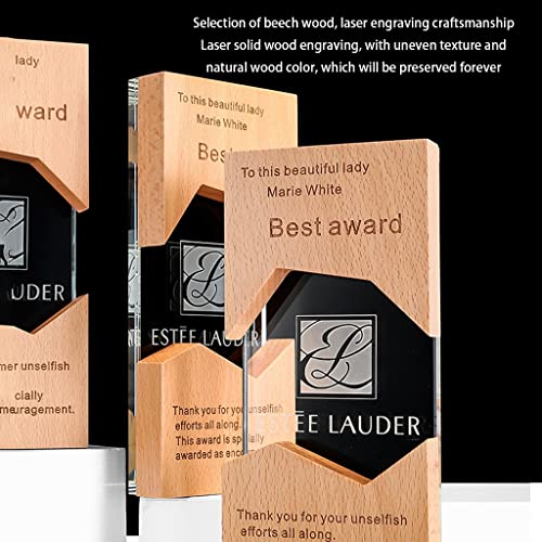 Trofeos, Cristal de Vidrio, Puede ser Grabado, Creativo Personalizado, a Mitad de Precio for la Segunda Pieza, Medalla de Honor de Premio (Color : Brown, Size : 25 * 10 * 5cm)