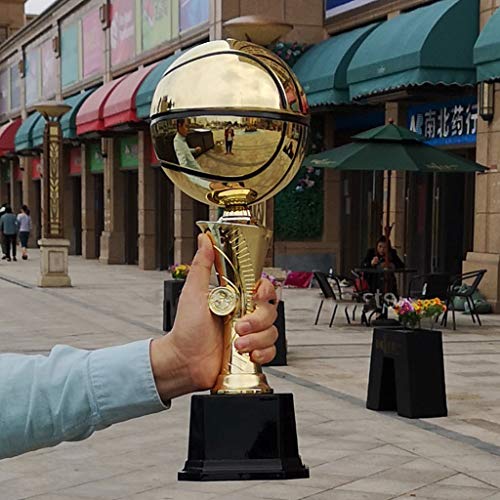 Trofeos de Oro NBA Championship Trophy mármol Base Menaje Knight James Guerrero Durant Curry (Color : Gold, Size : 38 * 10 * 10cm)