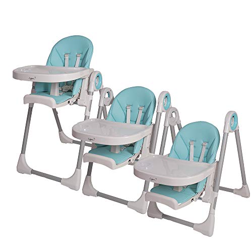 Trona infantil Fency para niños de 6 a 36 meses, regulable en 7 niveles, carga máxima de hasta 20 kg, trona universal 3 en 1 (azul)