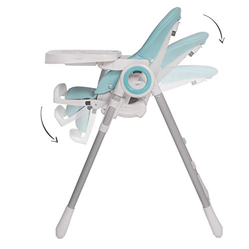 Trona infantil Fency para niños de 6 a 36 meses, regulable en 7 niveles, carga máxima de hasta 20 kg, trona universal 3 en 1 (azul)