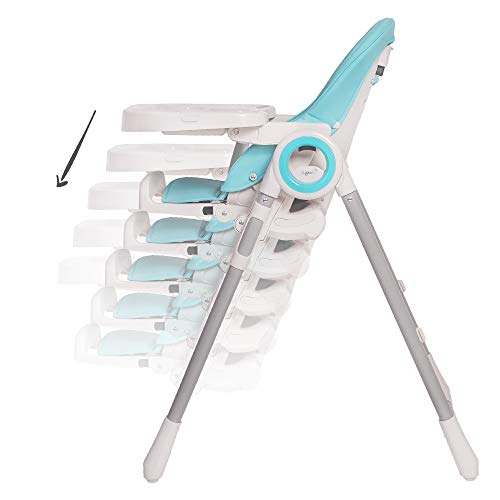 Trona infantil Fency para niños de 6 a 36 meses, regulable en 7 niveles, carga máxima de hasta 20 kg, trona universal 3 en 1 (azul)