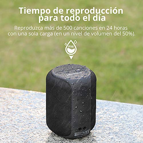 Tronsmart T6 Mini Altavoces Bluetooth 15W, 24 Horas de Reproducción, Sonido Stereo 360°, IPX6 Waterproof, Altavoz portatil Bluetooth 5.0, Apoya TF Card Memoria USB de 64G y Asistente de Voz