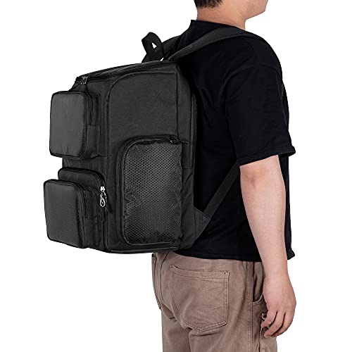 Trunab Mochila de Almacenamiento Compatible con Xbox Series X, Negro, Mochila Protectora Gran Capacidad, con Bolsillos, Divisores para Controlador Xbox y Accesorios de Juego