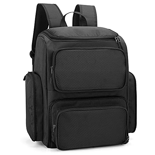 Trunab Mochila de Almacenamiento Compatible con Xbox Series X, Negro, Mochila Protectora Gran Capacidad, con Bolsillos, Divisores para Controlador Xbox y Accesorios de Juego