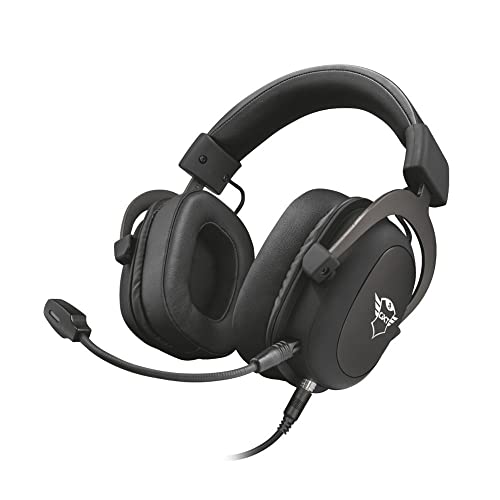 Trust Cascos Gaming GXT 414 Zamak Auriculares Gamer con Micrófono Extraíble y Flexible y Diadema Ajustable, Cable Trenzado de 1 m, para PS4, PS5, PC, Nintendo Switch, Xbox One, Xbox Series X - Negro