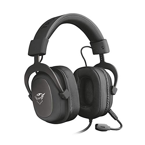 Trust Cascos Gaming GXT 414 Zamak Auriculares Gamer con Micrófono Extraíble y Flexible y Diadema Ajustable, Cable Trenzado de 1 m, para PS4, PS5, PC, Nintendo Switch, Xbox One, Xbox Series X - Negro