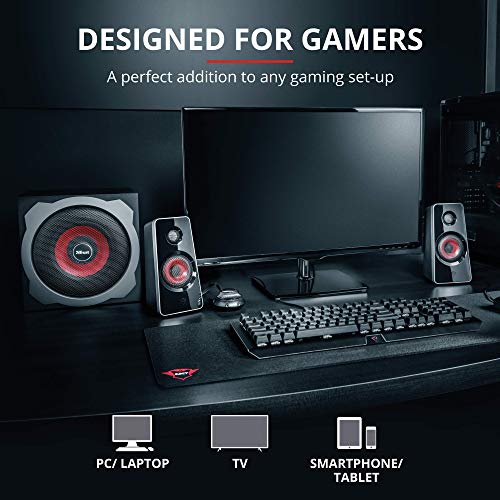 Trust Gaming GXT 4038 Thunder - Juego de altavoces 2.1 con subwoofer, color negro