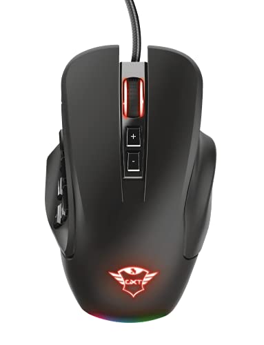 Trust Gaming GXT 970 Morfix Ratón para Gaming Personalizable (MMO, 10 000 PPP, 4 Piezas Laterales Intercambiables Magnéticamente, 14 Botones Programables) Negro