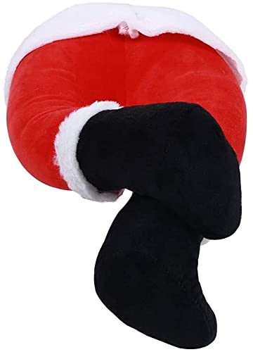 TTCPUYSA Animated Christmas Kickers,Stuck in Xmas Tree Stuffed Plush Santa Claus Elf Legs Ornament,Creative Moving Santa Claus Legs Front Door Holiday Hanging Decoration