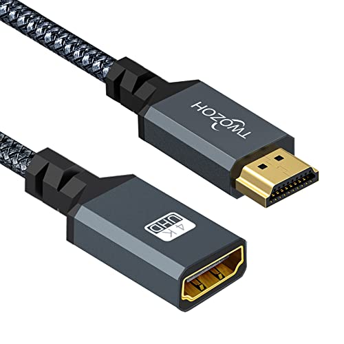 Twozoh - Cable alargador HDMI, Cable HDMI Macho Hembra corto de alta velocidad 3D, 4K@60Hz, 1080P (30cm)