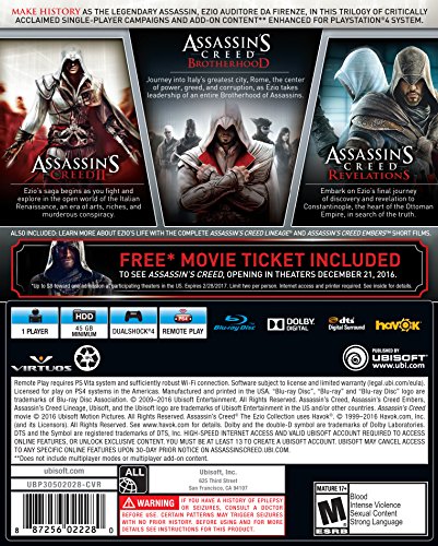 Ubisoft Assassin's Creed Ezio Collection PS4 - Juego (PlayStation 4, Acción, 15/11/2016, M (Maduro), Inglés, Ubisoft)