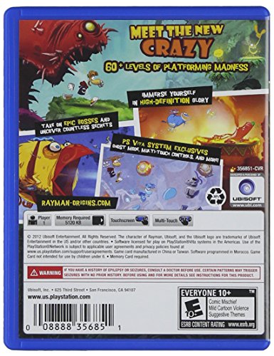 Ubisoft Rayman Origins, PS Vita - Juego (PS Vita, PlayStation Vita, Plataforma, E10 + (Everyone 10 +))