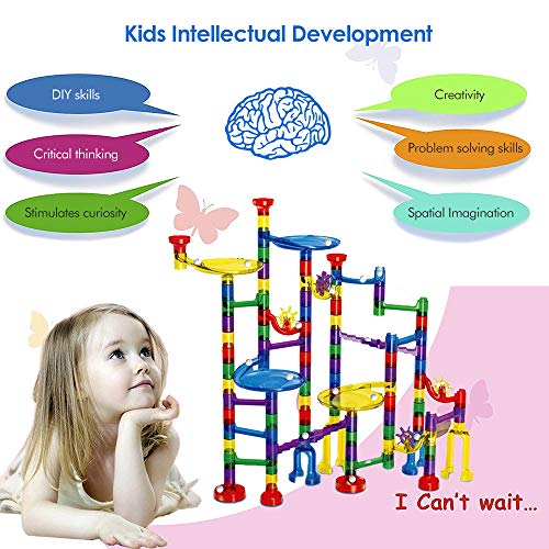 Ucradle Circuito Canicas, 152 Piezas Pista de Canicas Marble Bloques de Construcción Pista de Bolas Laberinto de Canicas Juego de Canicas Juguetes Educativos para Niños Chico Chica Mayores de 4 Años