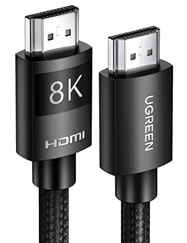 UGREEN 8K HDMI 2.1 Cable, HDMI Macho a Macho 8K@60Hz 48Gbps Alta Velocidad 4K@120Hz UHD, eARC, HDR Dinámico, Dolby Vision, 3D, HDCP 2.3, Compatible con PS5 PS4 Pro Xbox One X PC HDTV Monitor, 1Metros