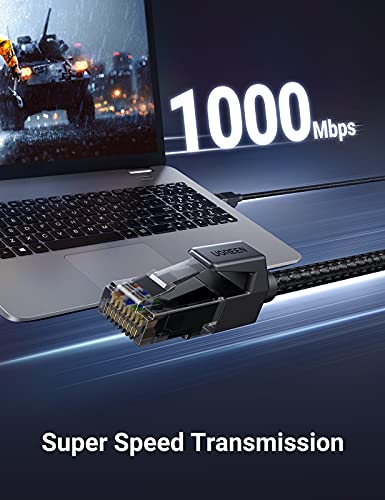UGREEN Cable Ethernet Cat 6, Cable de Red Nylon Trenzado 1000Mbit/s con Conector RJ45 Compatible con PS5 PS4 PS3, Xbox X/S, Raspberry Pi 4, TV Box, PC, Módem, Router, Cat 5e, Cat 5, 3 Meros