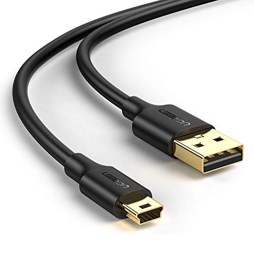 UGREEN Cable Mini USB, Cable USB 2.0 Tipo A a Tipo B Mini Alta Velocidad para Micrófono Blue Yeti, PS3, Wii U Pro, Disco Duro Externo, Cámaras Digitales, Reproductores de MP3/ DVD, Wacom, 2 Metros