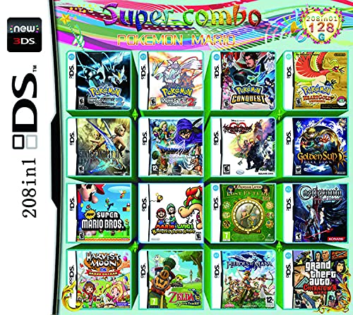 UGU 208 en 1 juego NDS Game Pack Card DS Games Super Combo con NDS 2DS nuevo 3DS NDSI XL