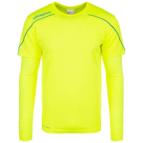 uhlsport Stream 22 Goalkeeper Shirt Camiseta de Portero, Hombre, Amarillo Fluor/Radar Azul, XXL
