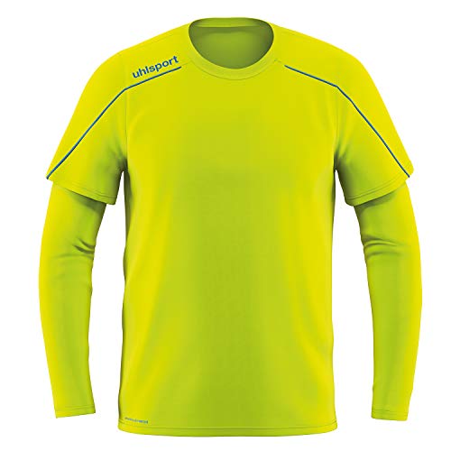 uhlsport Stream 22 Goalkeeper Shirt Camiseta de Portero, Hombre, Amarillo Fluor/Radar Azul, XXL