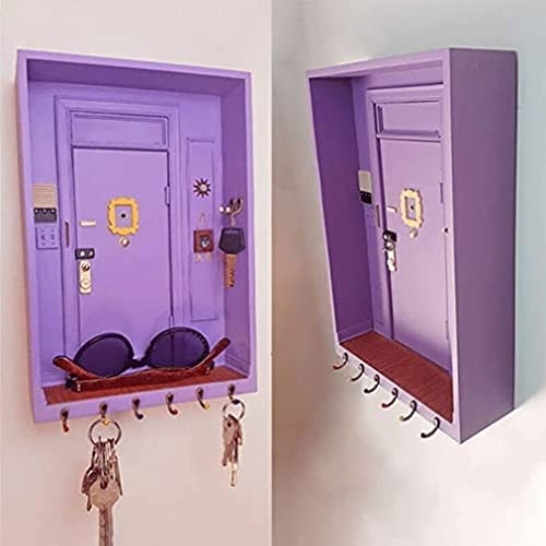 UKETO Monica's Door Wall Key Holder- Handmade Friends Key Hooks Personalized, Write a Custom Message on it,Key Holder for Wall Best Gift