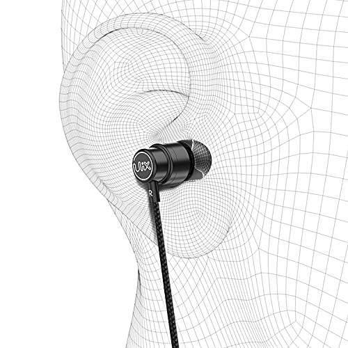 ULIX Rider Auriculares In Ear con Cable y Microfono, Garantía de 3 años, Cable Reforzado, Graves, 48 Ω, Cascos para iPhone, iPad, Samsung, Mi, Xiaomi, Huawei, Gaming, Deportivos, Ordenador, Portátil