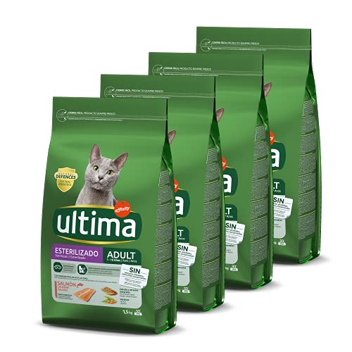 ultima Pienso para Gatos Esterilizados Adultos con Salmón  4 x 1.5 kg