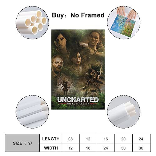 Uncharted The Lost Legacy Game Art Cool Funny Anime Canvas Art Poster y arte de pared Impresión moderna de decoración de dormitorio familiar para familiares y amigos, 40 x 60 cm (40 x 60 cm)