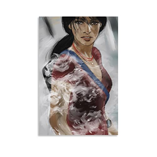 Uncharted The Lost Legacy Game Cool Funny Art Póster de anime de lienzo y arte de pared con impresión moderna para decoración de dormitorio familiar de 40 x 60 cm