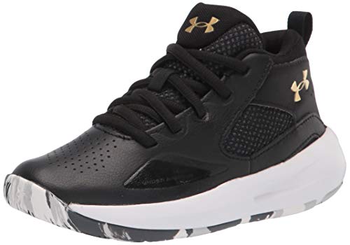 Under Armour UA PS Lockdown 5, Zapatillas de bsquetbol Unisex Adulto, Black/White/Metallic Gold, 48 EU
