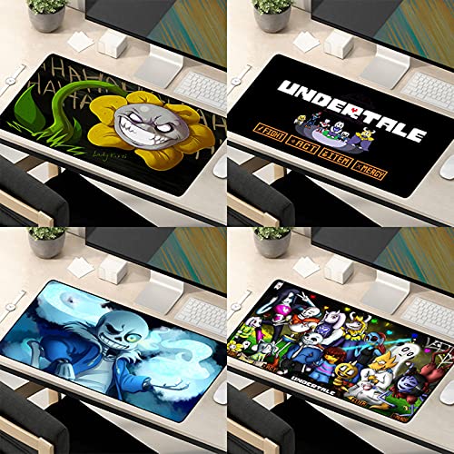 Undertale Alfombrilla de Ratón Extra Grande Juegos Base Goma Antideslizante XXL Alfombrilla Escritorio Anime Jugadores PC Portátil 900 * 400 * 3mm