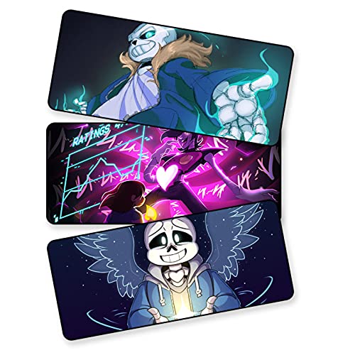 Undertale Alfombrilla de Ratón Extra Grande Juegos Base Goma Antideslizante XXL Alfombrilla Escritorio Anime Jugadores PC Portátil 900 * 400 * 3mm