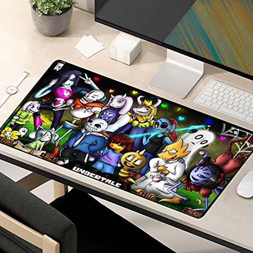 Undertale Alfombrilla de Ratón Extra Grande Juegos Base Goma Antideslizante XXL Alfombrilla Escritorio Anime Jugadores PC Portátil 900 * 400 * 3mm