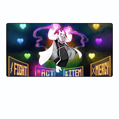 Undertale Alfombrilla de Ratón Extra Grande Juegos Base Goma Antideslizante XXL Alfombrilla Escritorio Anime Jugadores PC Portátil 900 * 400 * 3mm