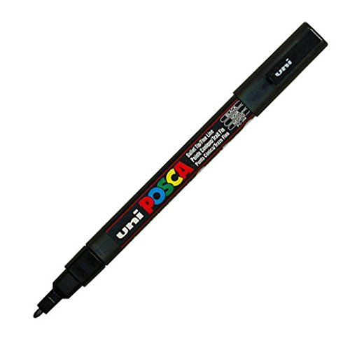 UNI-BALL-POSCA PC- 3 M-NOIR-LOT DE 3 STYLOS