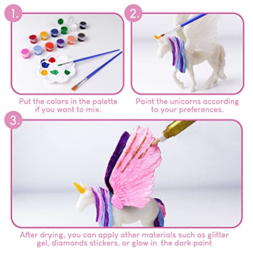 Unicornios Para Niñas Figuras Para Pintar Kit Con 18 Unicornios – BONNYCO | Manualidades Niñas con Brillo en la Oscuridad | Juguetes Niña 3 4 5 6 7 8 9 10 Años Regalos Niña Cumpleaños, Navidad