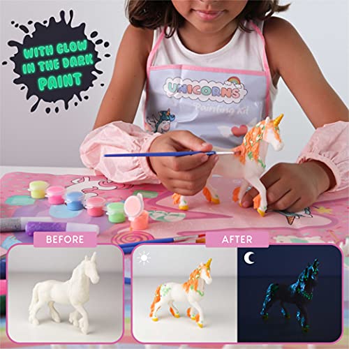 Unicornios Para Niñas Figuras Para Pintar Kit Con 18 Unicornios – BONNYCO | Manualidades Niñas con Brillo en la Oscuridad | Juguetes Niña 3 4 5 6 7 8 9 10 Años Regalos Niña Cumpleaños, Navidad