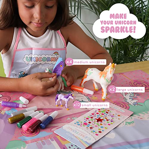 Unicornios Para Niñas Figuras Para Pintar Kit Con 18 Unicornios – BONNYCO | Manualidades Niñas con Brillo en la Oscuridad | Juguetes Niña 3 4 5 6 7 8 9 10 Años Regalos Niña Cumpleaños, Navidad