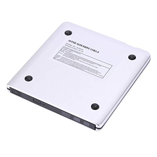 Unidad Externa de DVD/CD-RW, Unidad óptica Externa Delgada, grabadora portátil USB 3.0/grabadora de Lector de DVD para PC, computadora portátil, Escritorio(Plata)