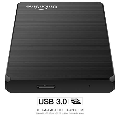 UnionSine Ultra Slim Disco Duro Externo Portátil 2.5" 250GB, USB3.0 SATA HDD Almacenamiento para PC, Mac, MacBook, Chromebook (Color Negro)