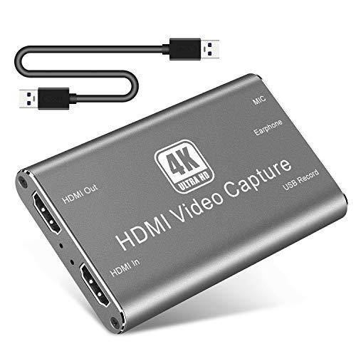 unknown. Tarjeta de Captura 4K HDMI, 1080P 60 FPS, Grabación en Directo HDMI, USB 3.0 HDMI Capture Card para Grabación en Streaming en Directo, Compartimient Pantalla, Switch/Xbox