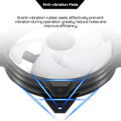 upHere 4-Pin PWM 120mm Colorido-Rainbow LED Ventilador para Caja de Ordenador, Silencioso -Paquete de 3(PF120CF4-3)