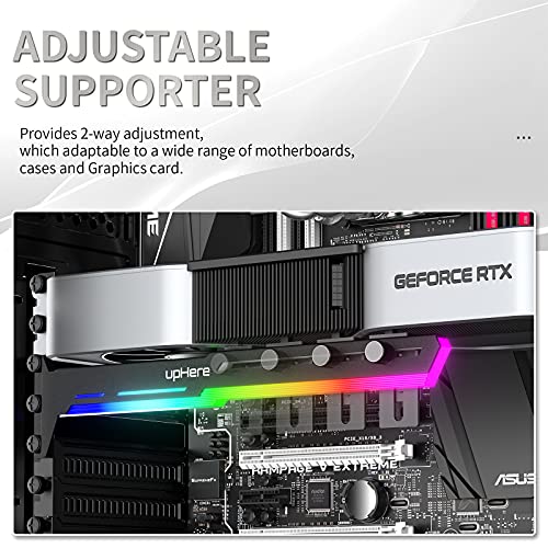 upHere GPU - Tarjeta gráfica de Soporte Rainbow LED para Tarjetas gráficas de vídeo para Soportes de Esfera/Funda para Marco, Tarjetas Individuales o Dobles, G276CF