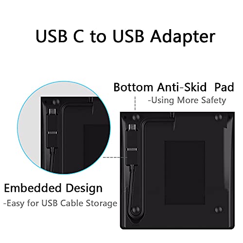 USB 3.0/tipo-c delgado externo DVD RW CD grabador unidad grabadora lector lector unidades ópticas para ordenador portátil, blanco