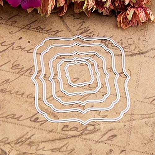 Uteruik Square Cutting Dies Metal Stencils Lace Embossing Mold DIY Tool for DIY Scrapbooking Photo Album Making Paper Cards