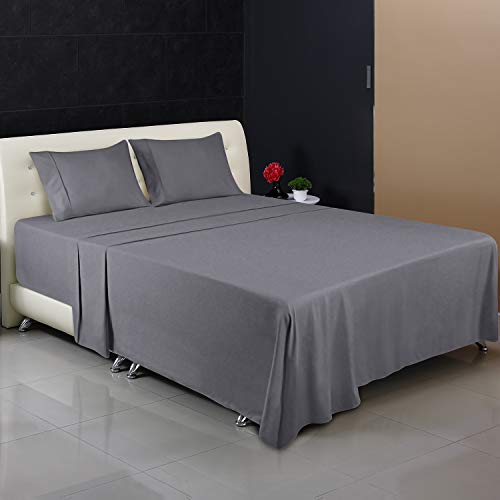 Utopia Bedding Juego De Sabanas 180x200 - Gris - Microfibra Cepillada - Sábanas y Fundas de Almohada (Cama 180)