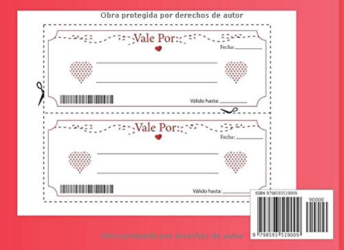 Vales para enamorados: Vales románticos en blanco,Talonario 80 vales románticos para personalizar,Talonario para parejas, Cupones de regalo romántico ... Valentín, aniversario, cumpleaños, Navidad