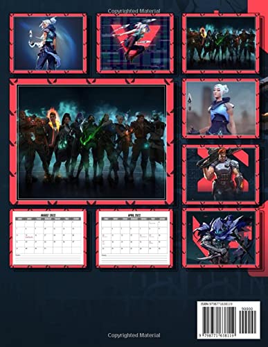 Valorant 2022 Calendar: Game Characters Mini Planner Jan 2022 to Dec 2022 PLUS 6 Extra Months Of 2023 | Premium All In One Game Pictures Gift Idea For Gamers Gaming Fans Kalendar calendario calendrier